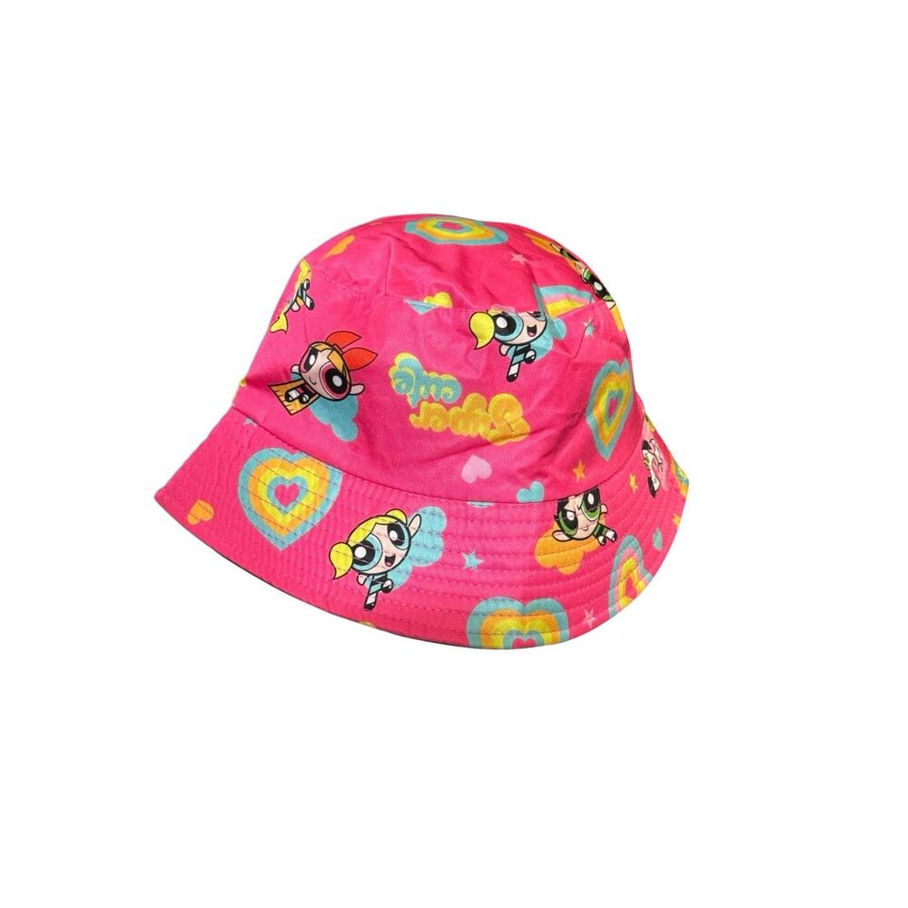 SHEIN X Power Puff Girls Adult Pink Bucket Hat New Blossom Bubbles Buttercup - Picture 2 of 9